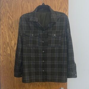 Wondery Plaid Button-Up Shirt Jacket size XL